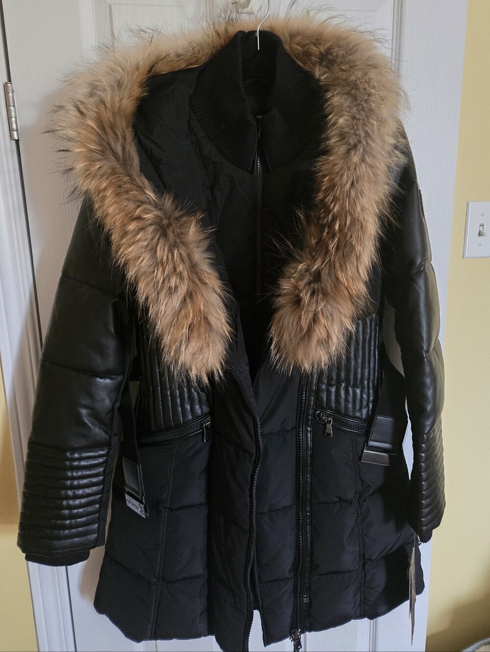 🦝NIC & FION Black Raccoon Winter Coat For Womem